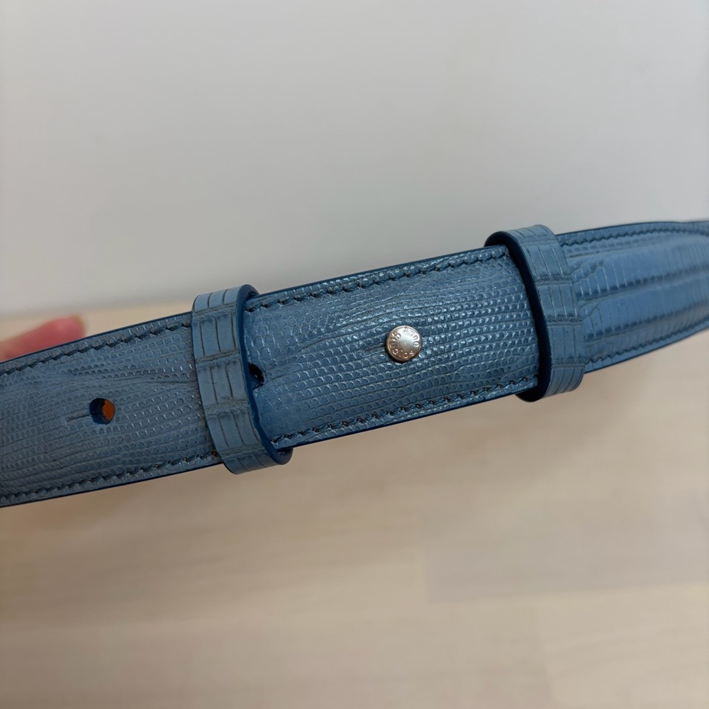 Acne Light Blue Textured Leather Belt size S - Picture 4 of 9